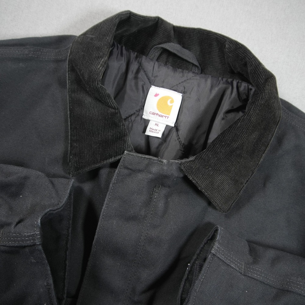Carhartt Duck Traditional Quilt Lined Men Coat XL C003-BLK Work Heavyweight